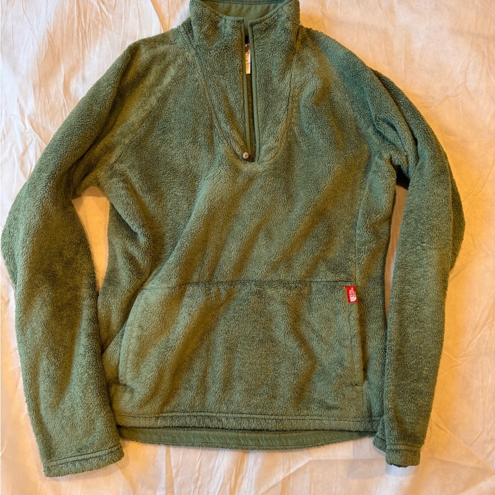 North Face 1/4 zip green